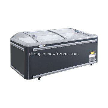 Vidro duplo comercial Dirigir freezer de chiller horizontal